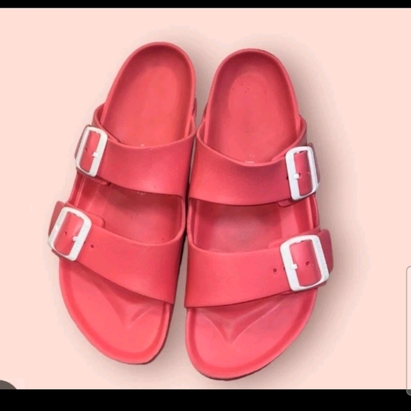 Birkenstock Unisex Pink Arizona Eva Buckle Slide Sandals 40 9W 7M - Picture 1 of 16